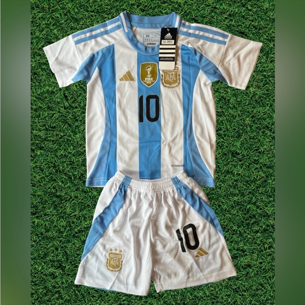 2024 Lionel Messi Argentina home jersey kids set Copa America